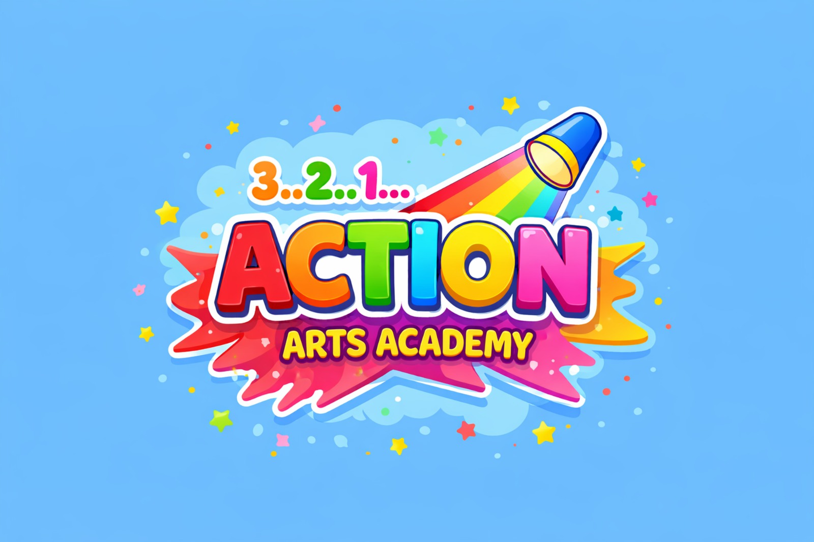 3..2..1.. Action Arts Academy Logo